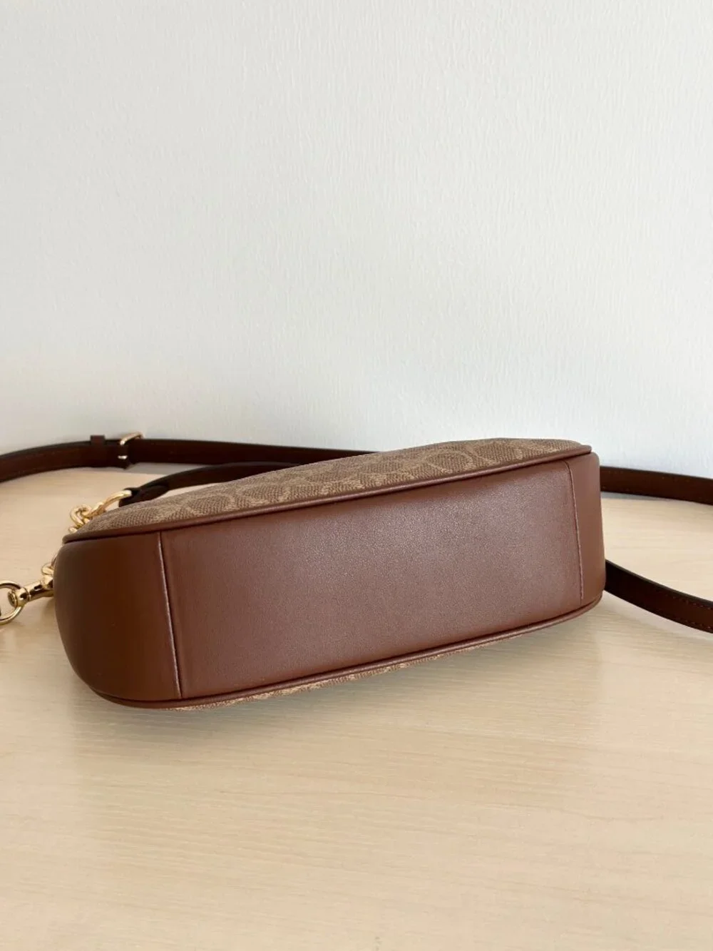 COACH Teri Signature Canvas Brown Shoulder Bag